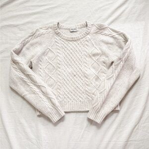 Aritzia Cable Knit Cream Sweater
